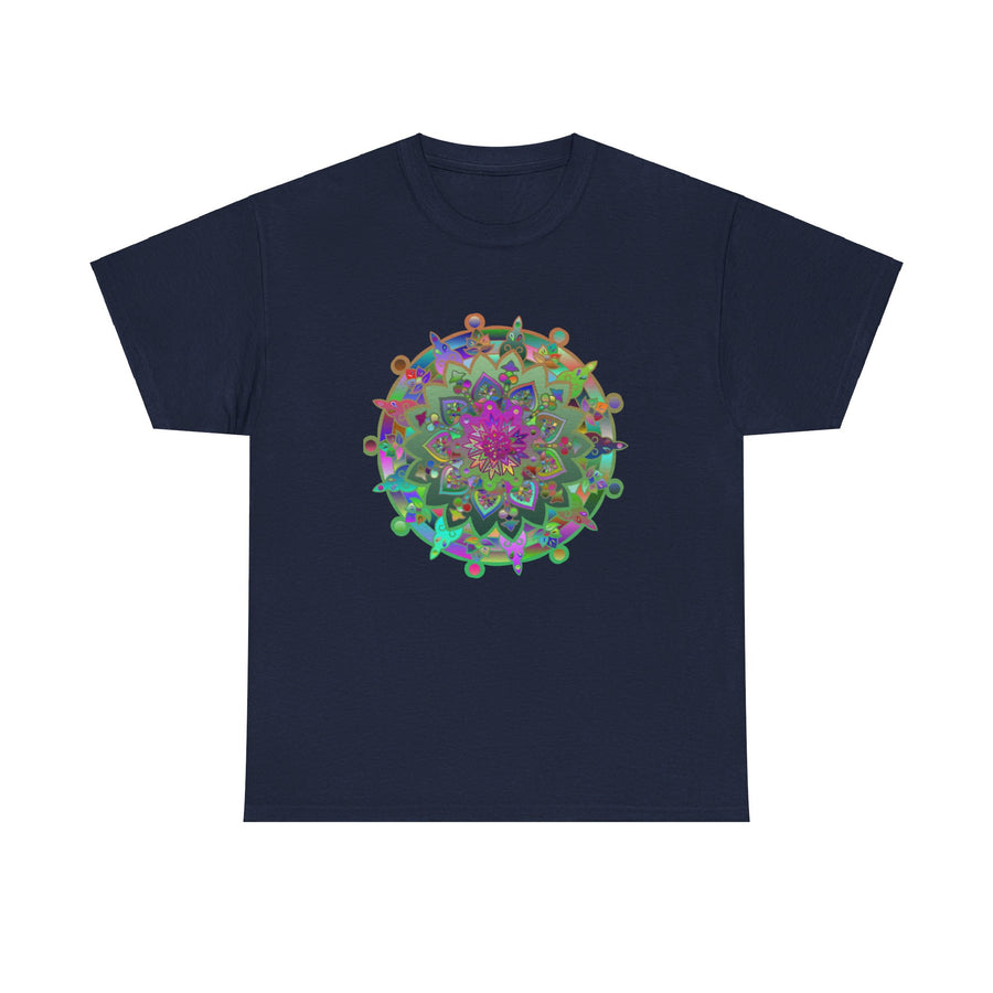 Intricate mandala pattern printed on soft heavy cotton tshirt