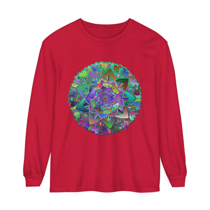 Colorful and intricate mandala design long sleeve t-shirt for both men and women