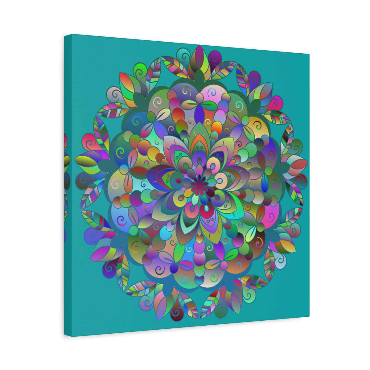 Colorful Floral Mandala Matte Canvas Wall Art — Stretched 1.25"