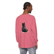 Black Cat Watercolor Unisex Long Sleeve T-Shirt with vibrant feline design