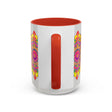 Beautiful and vibrant Mandala Mug - Vibrant Art on Grey showcasing an eye-catching mandala design