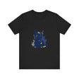 Midnight Blue Cat Mystery T-Shirt featuring a playful feline design