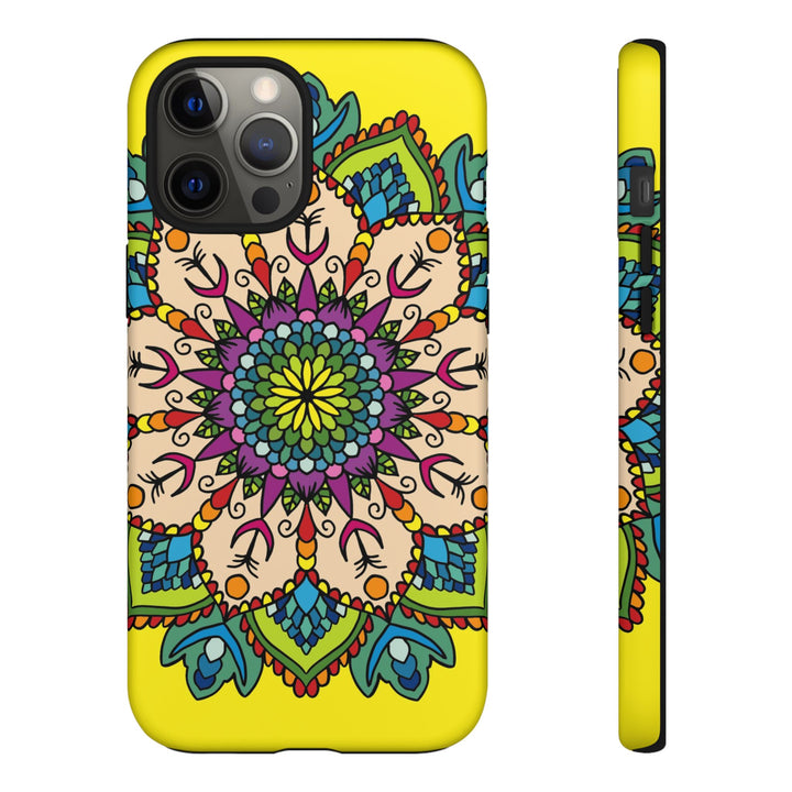 Intricate Floral Yellow Phone Case for Bold Protection and Style
