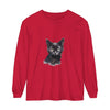 Black Cat Watercolor Long Sleeve T-Shirt - Stylish and artistic cat design on a comfortable, high-quality long sleeve tee