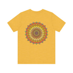 Colorful and intricate mandala design tee promoting peace and harmony