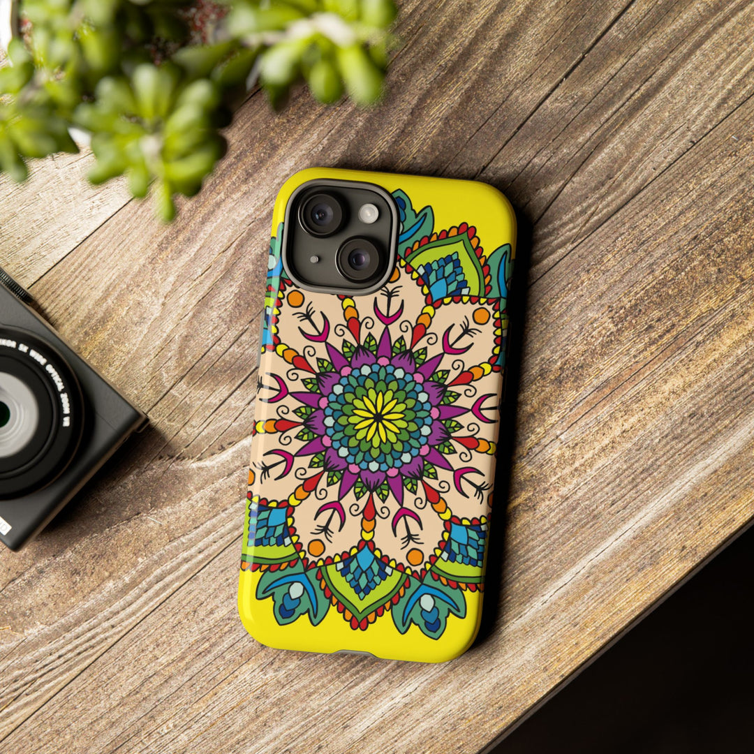 Intricate Floral Yellow Phone Case for Bold Protection and Style