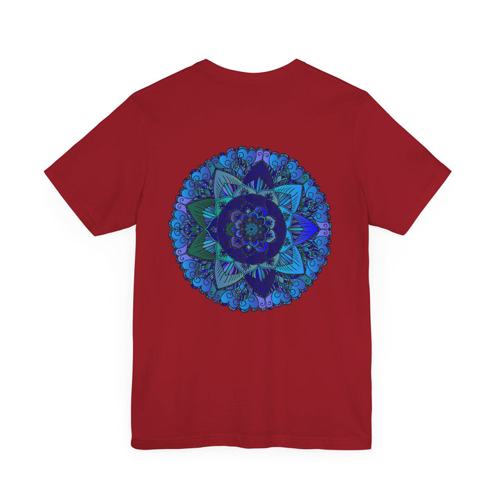 Blue Mandala T-Shirt featuring intricate spiritual design for peace and harmony