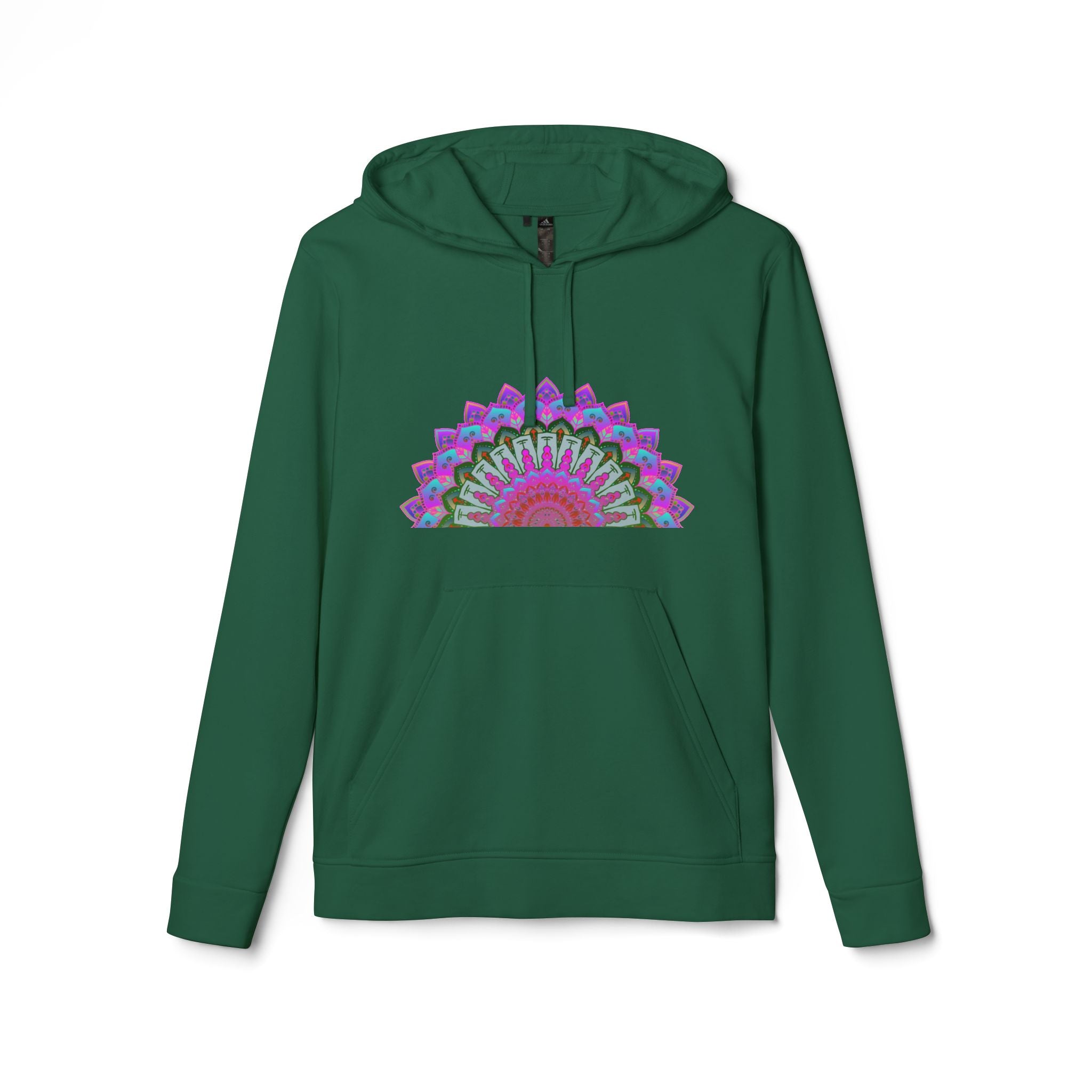 Blululi Adidas Mandala Fleece Hoodie in Navy Blue with intricate mandala design and cozy fleece fabric perfect for staying warm and stylish on chilly days