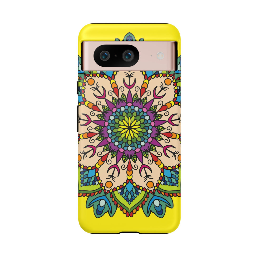 Intricate Floral Yellow Phone Case for Bold Protection and Style