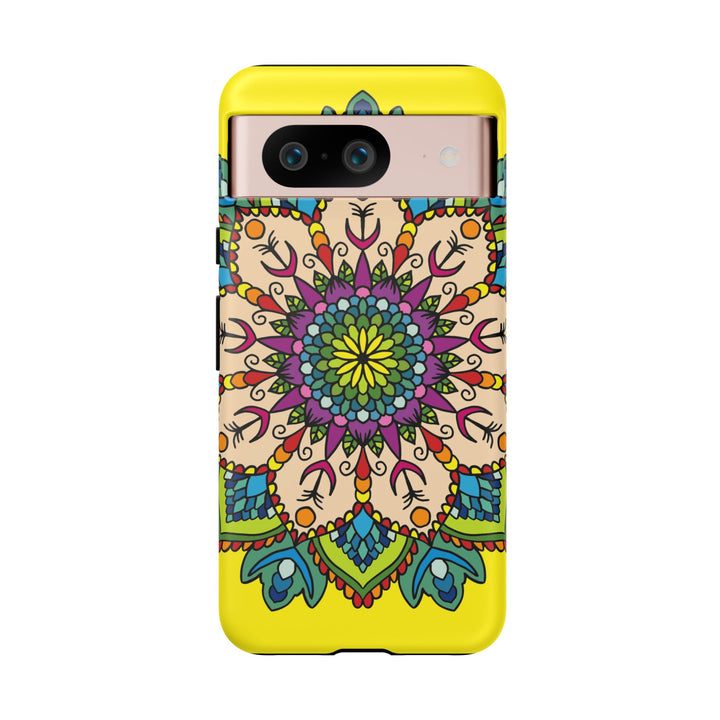 Intricate Floral Yellow Phone Case for Bold Protection and Style
