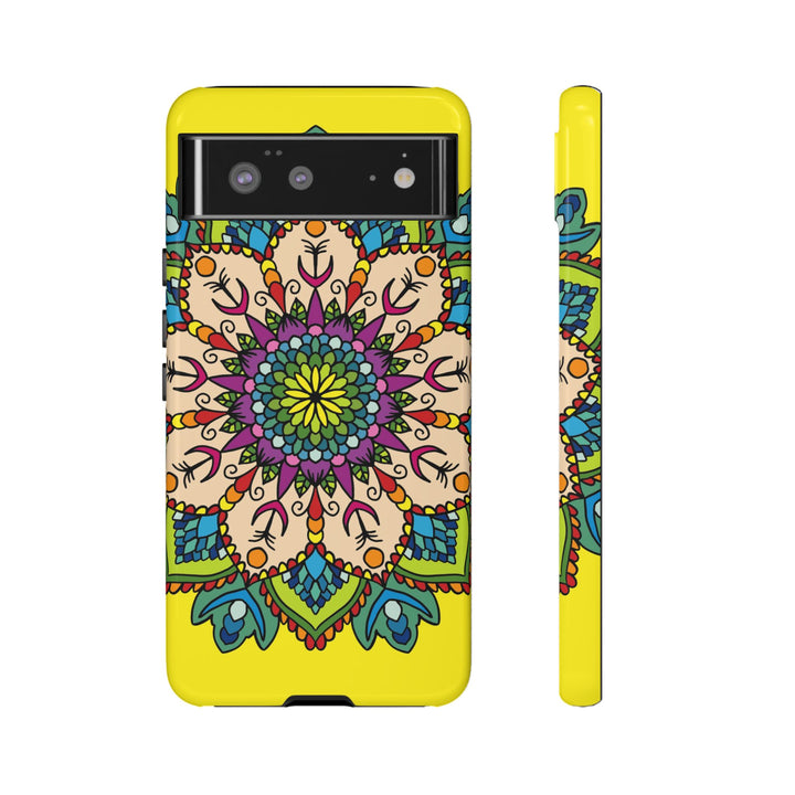 Intricate Floral Yellow Phone Case for Bold Protection and Style