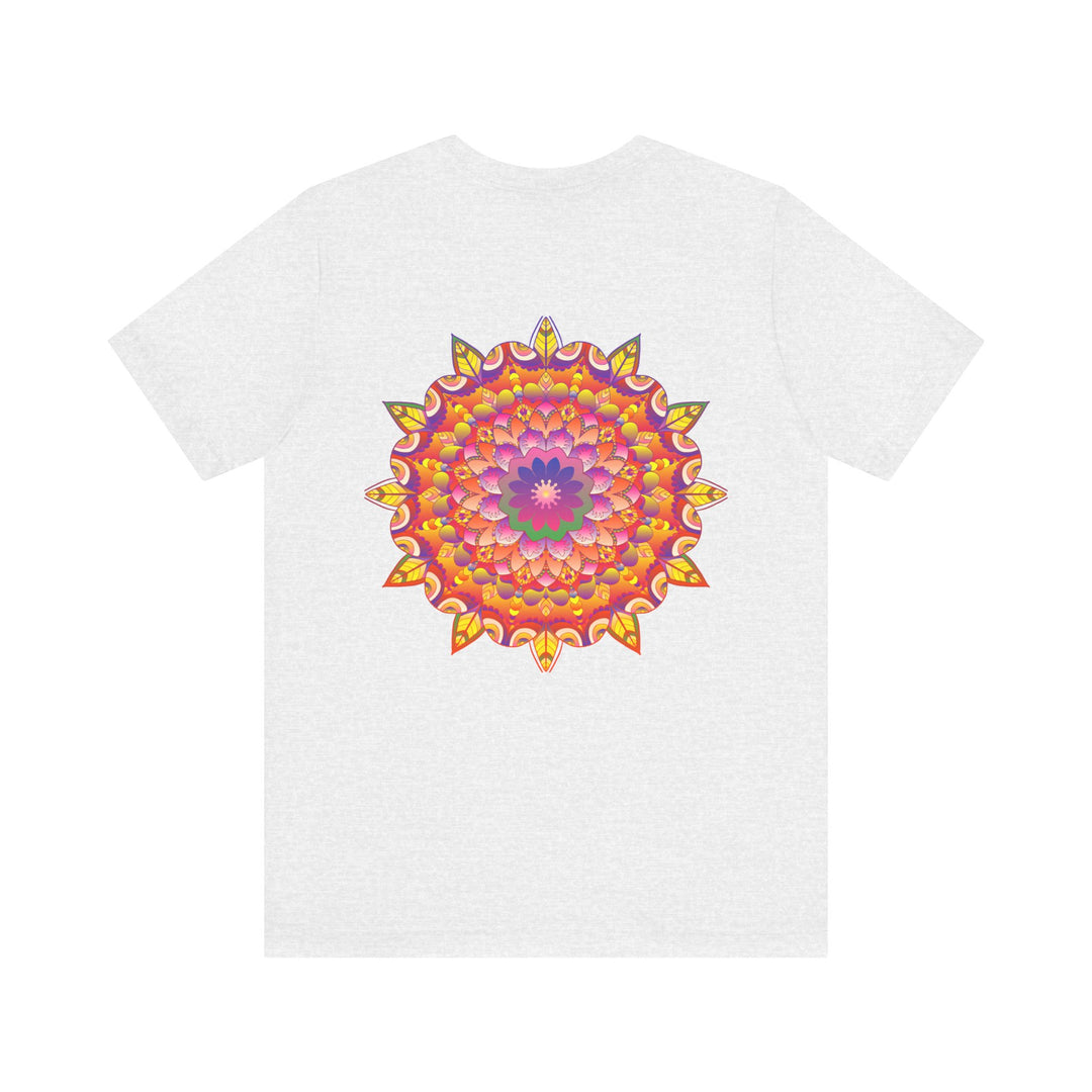 Colorful and intricate mandala design on a comfortable t-shirt promoting spiritual peace and harmony