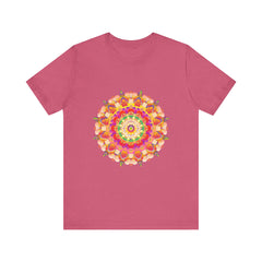 Vibrant mandala t-shirt with colorful and intricate design, perfect for adding a pop of color to your wardrobe