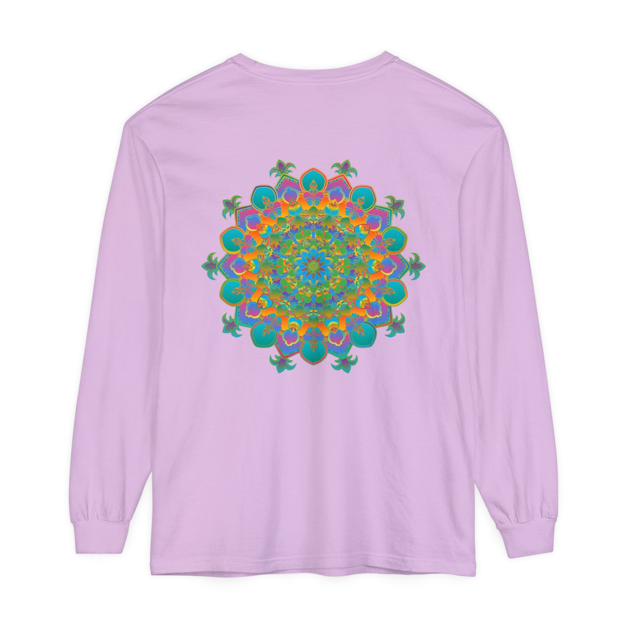 Colorful and intricate mandala design long sleeve t-shirt for men and women