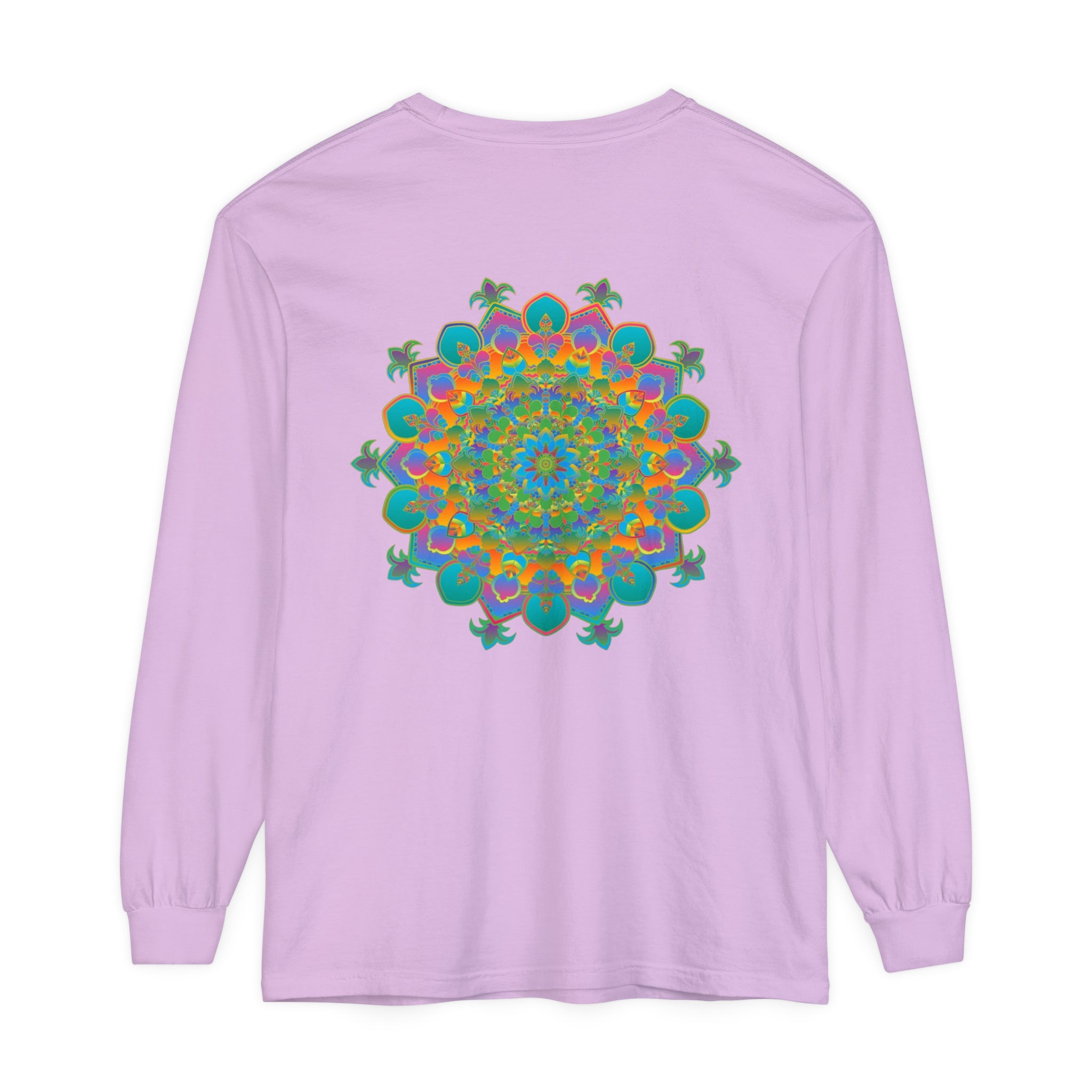 Colorful and intricate mandala design long sleeve t-shirt for men and women