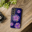 Hand drawn purple mandala art phone case, durable and shock absorbent