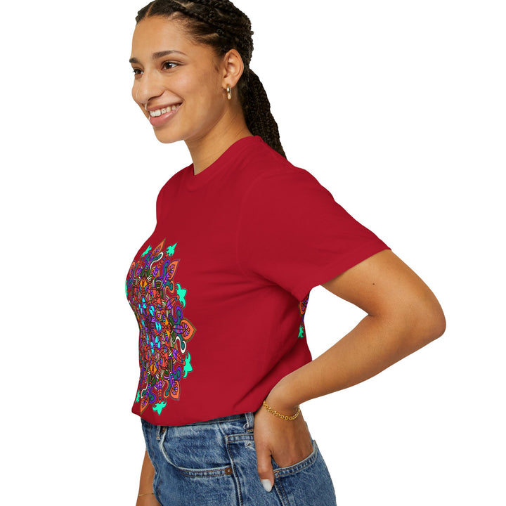 Mandala Art T-Shirt in Bold Colors for Creative Expression