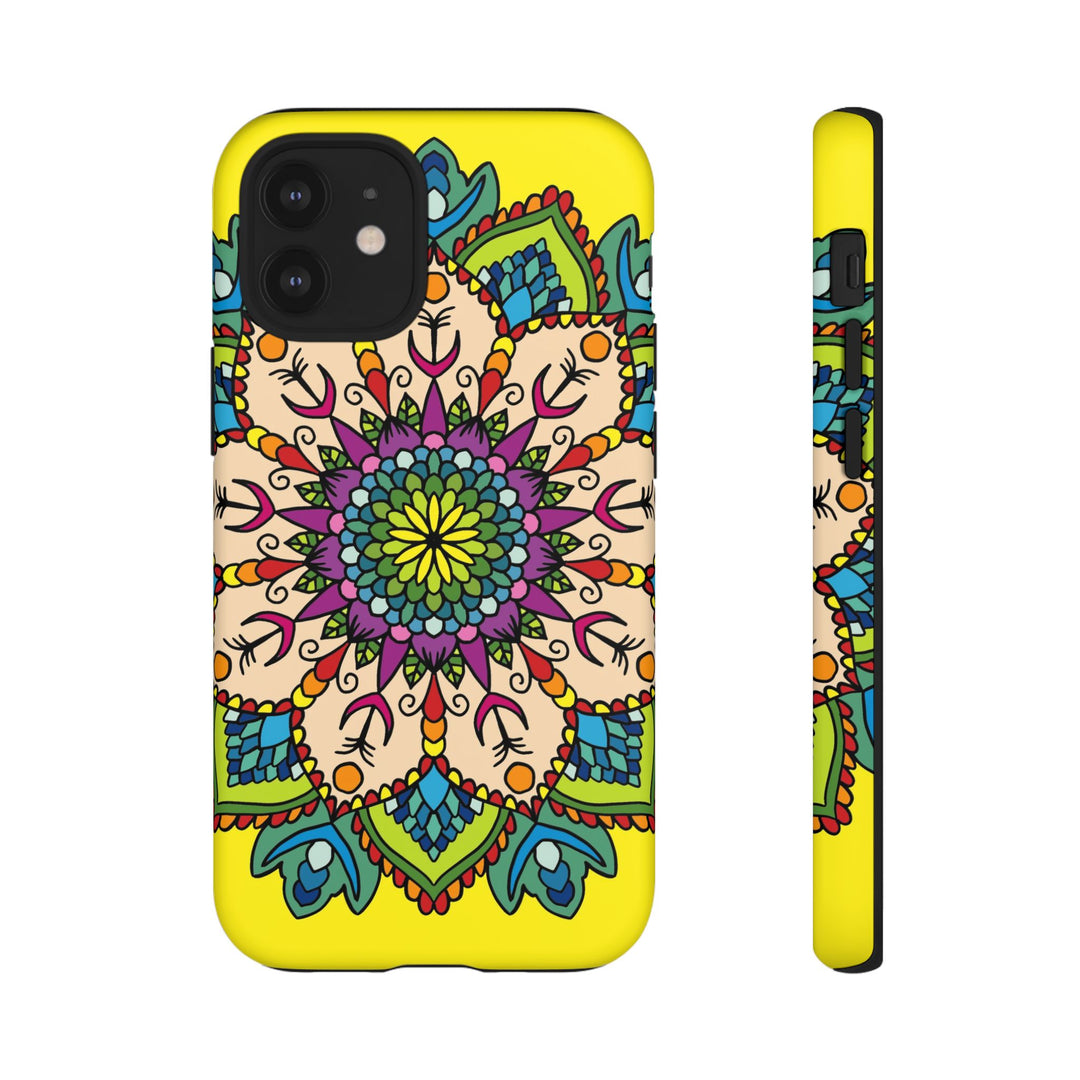 Intricate Floral Yellow Phone Case for Bold Protection and Style