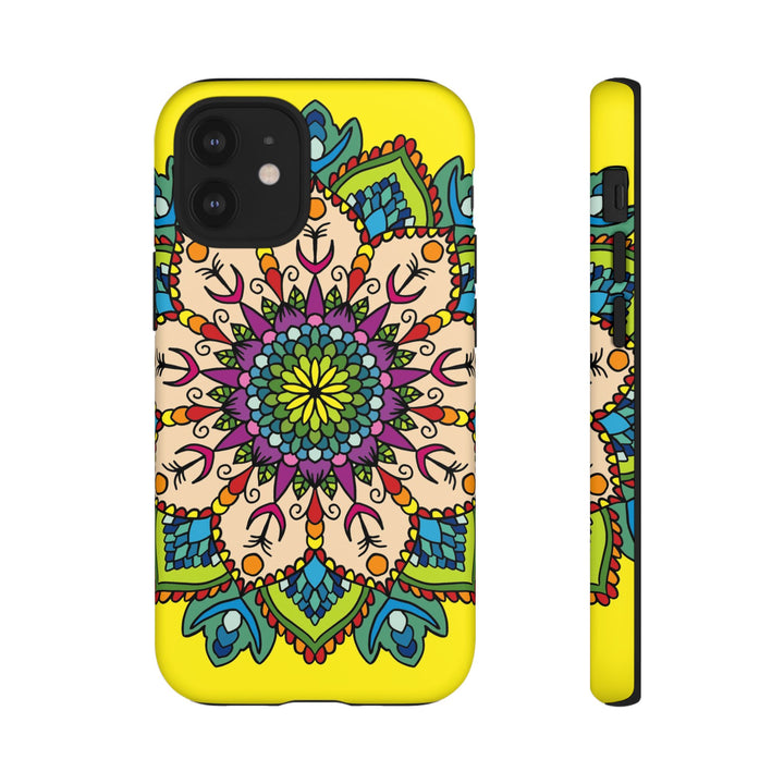 Intricate Floral Yellow Phone Case for Bold Protection and Style