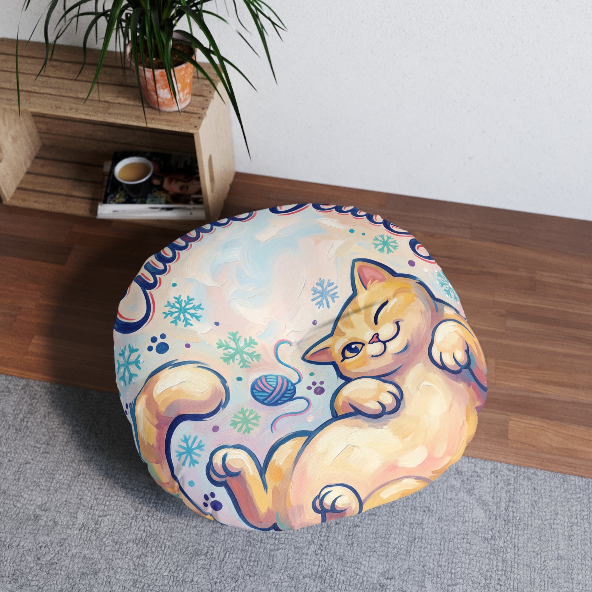 Cuddle Dealer Cat Round Floor Cushion