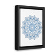 Mandala Handmade Art - Steel Blue Gallery Canvas Wraps Vertical Frame - Beautifully crafted mandala design wall art on a steel blue background