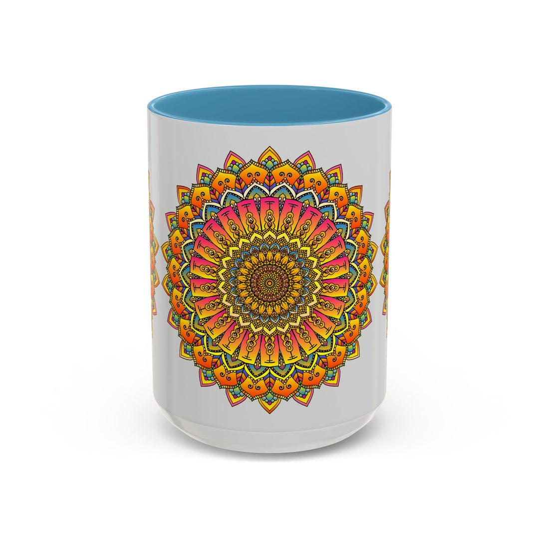 Beautiful and vibrant Mandala Art Mug with a colorful floral design