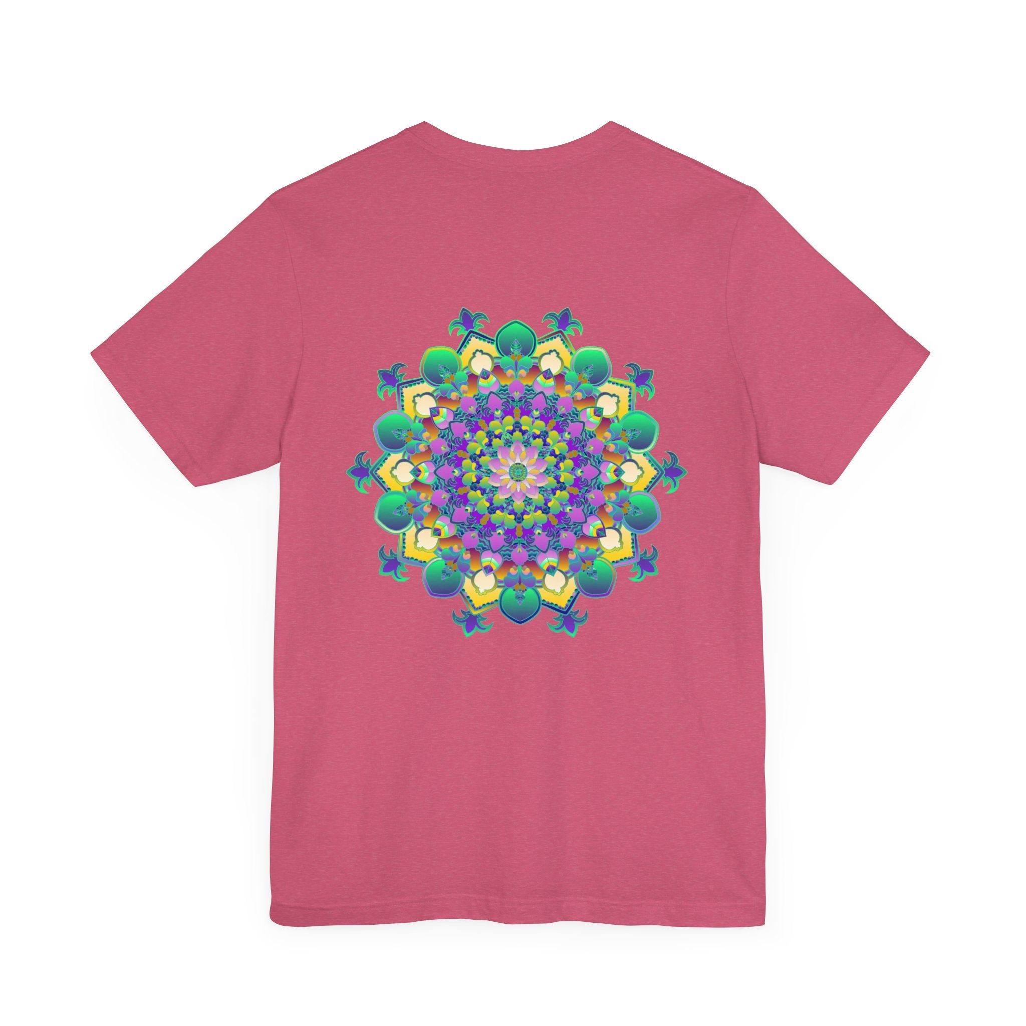 Vibrant Mandala Tee featuring intricate design and vibrant colors for a sense of spiritual peace and harmony, perfect for yoga and meditation practices