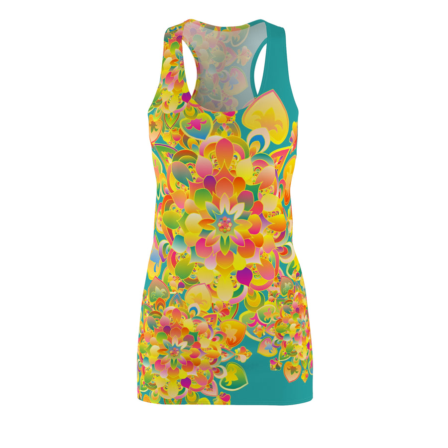 Florales Mandala-Raceback-Kleid — Lebhaftes Boho-Sommerkleid von AOP