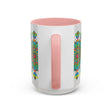 Chic Mandala Art Mug - Vibrant Colors on Grey perfect for enjoying your favorite hot beverage