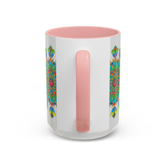 Chic Mandala Art Mug - Vibrant Colors on Grey perfect for enjoying your favorite hot beverage