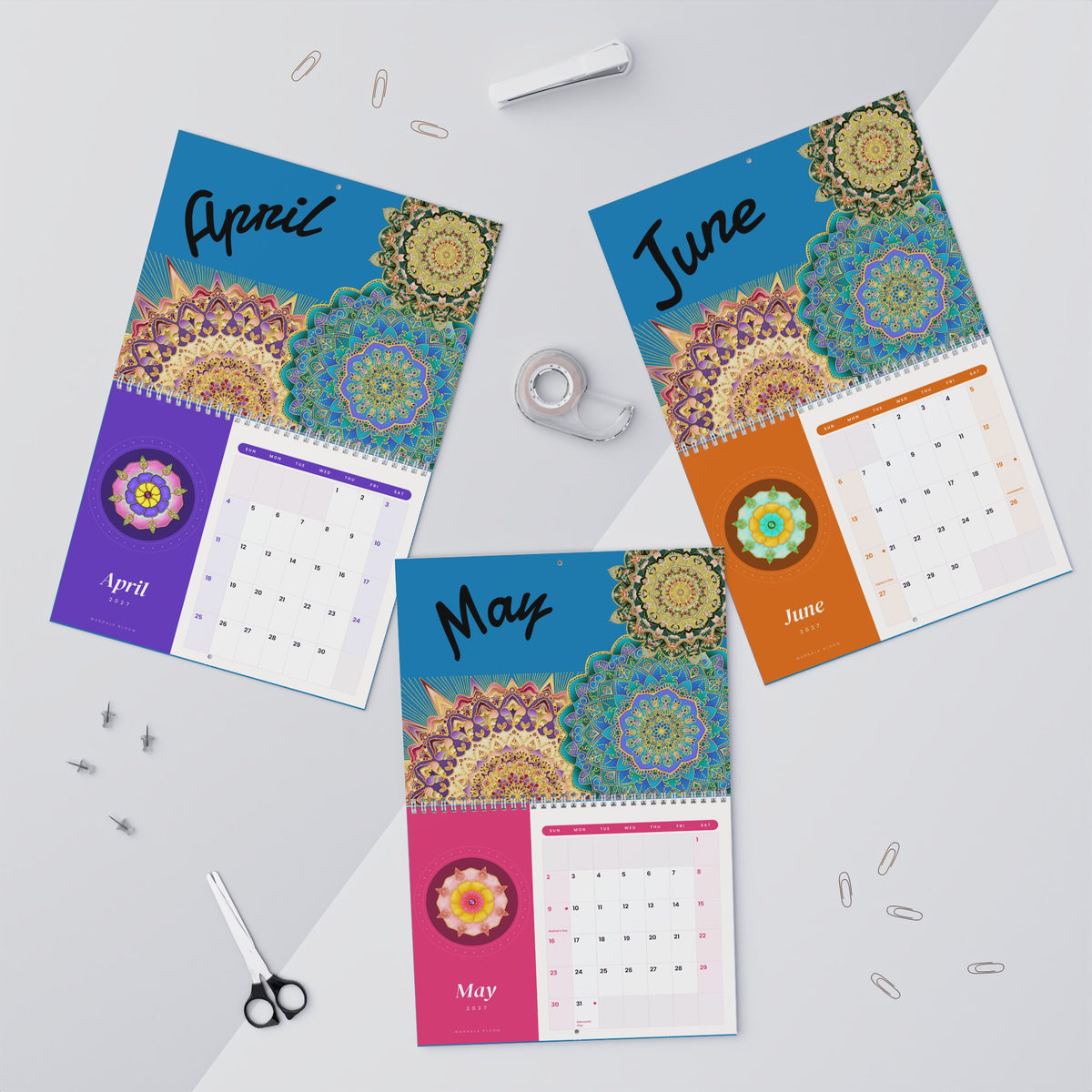 2027 Rise N’ Shine Mandala Wall Calendar