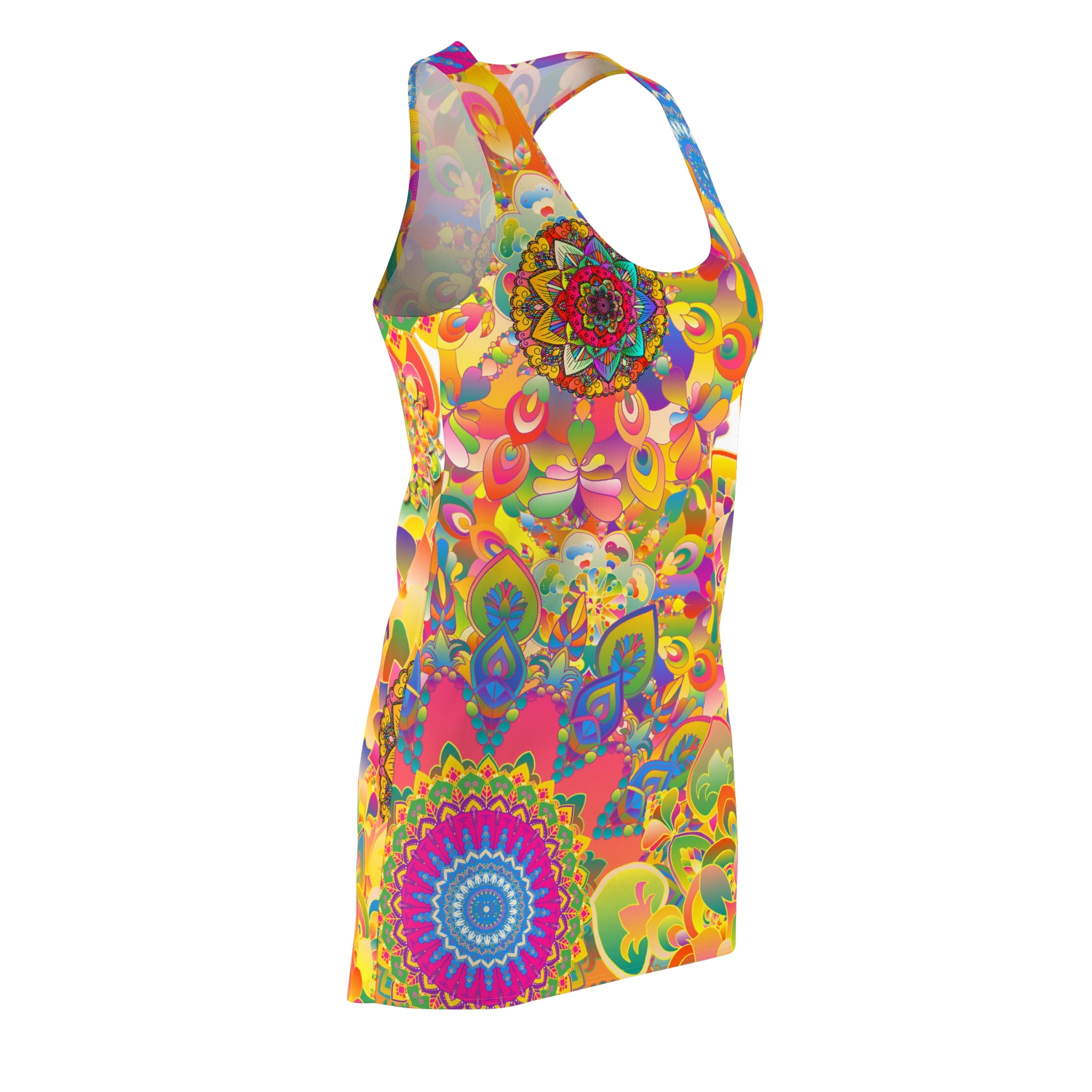 Psychedelic Floral Mandala Racerback Dress