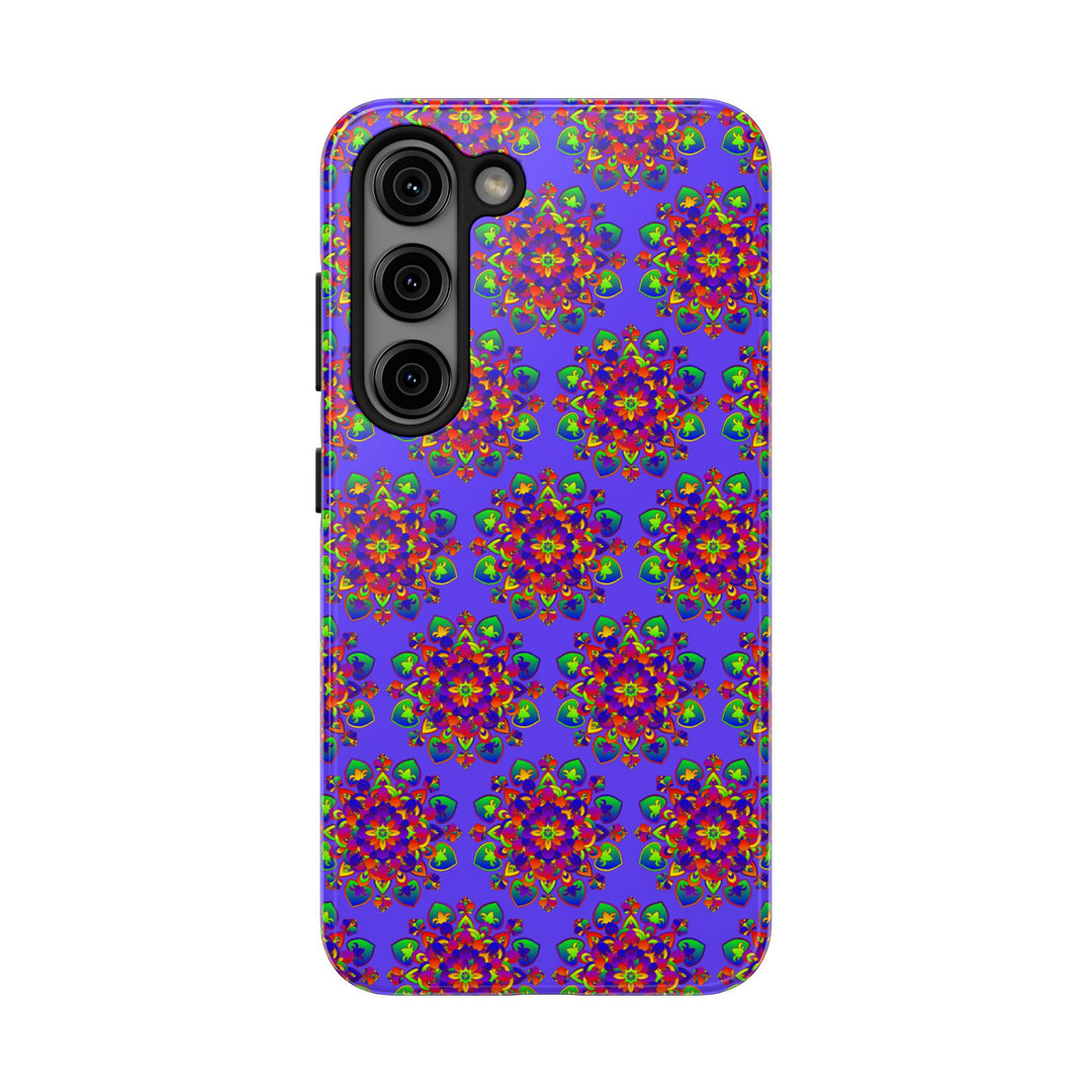 Tiled Hand Drawn Mandala Rainbow Phone Case - Standard alt text 103