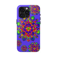 Colorful hand drawn mandala rainbow design phone case for stylish protection