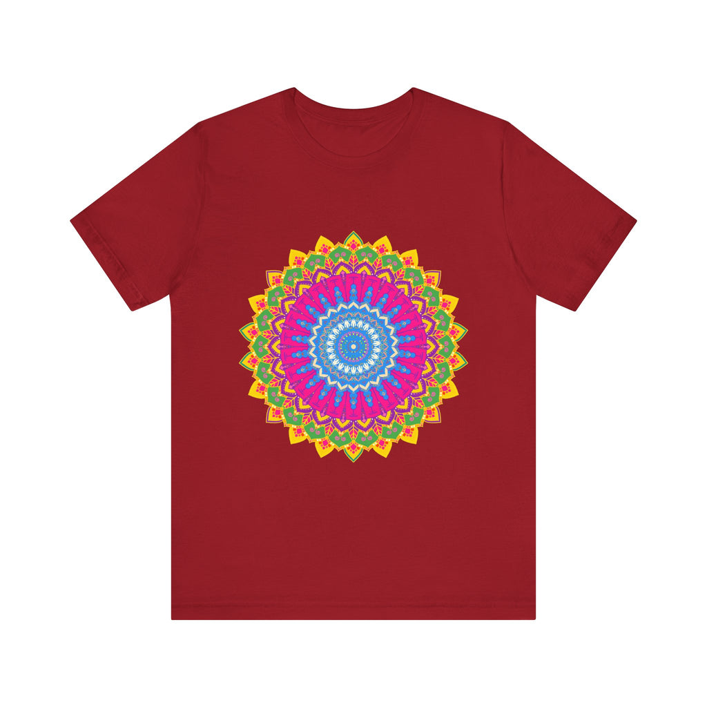 Vibrant Mandala Tee featuring a colorful and intricate design with bold, eye-catching patterns and bright, vivid hues, perfect for adding a pop of visual interest to your wardrobe