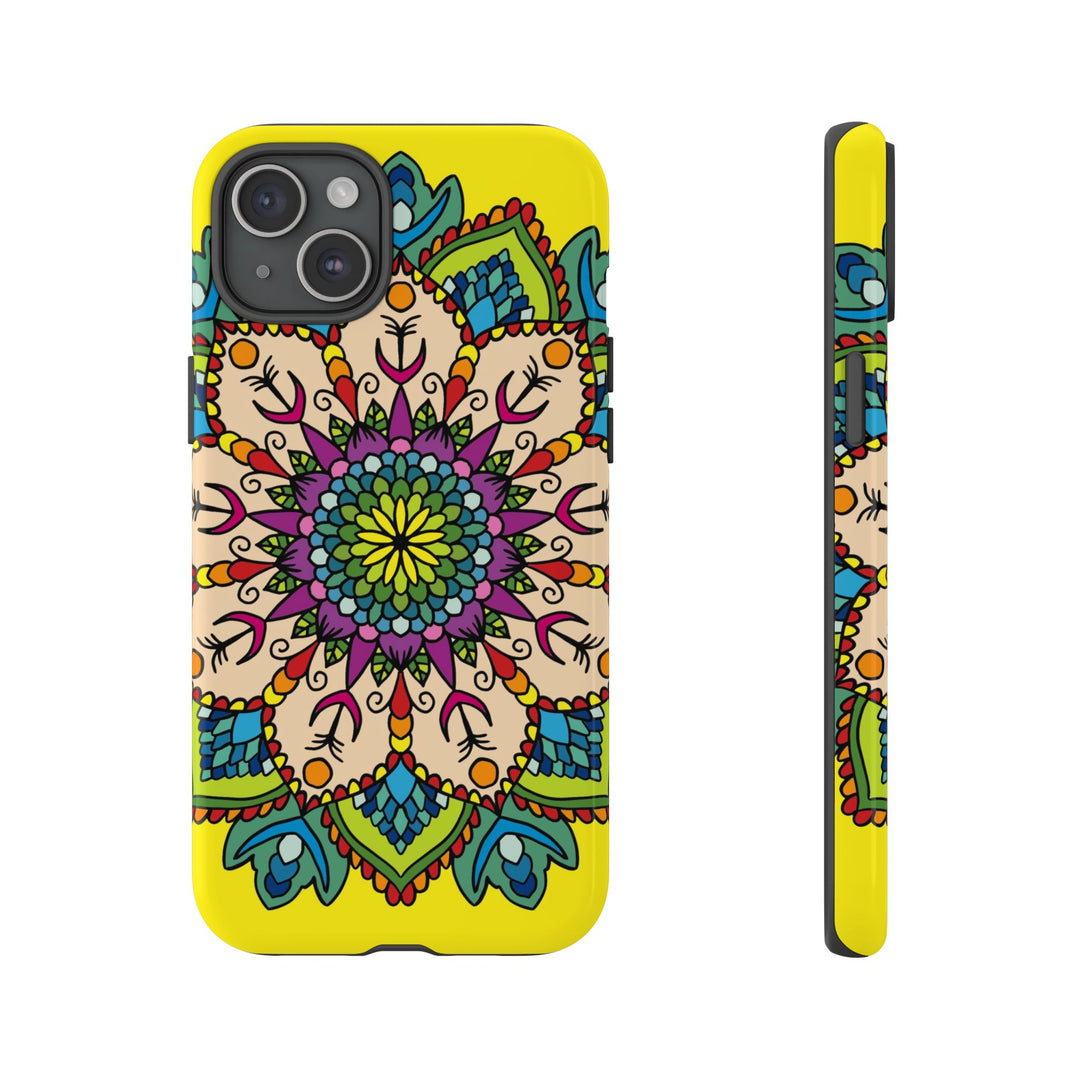 Intricate Floral Yellow Phone Case for Bold Protection and Style