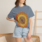 Sunburst Mandala T-Shirt — Vibrant Floral Boho Graphic Tee