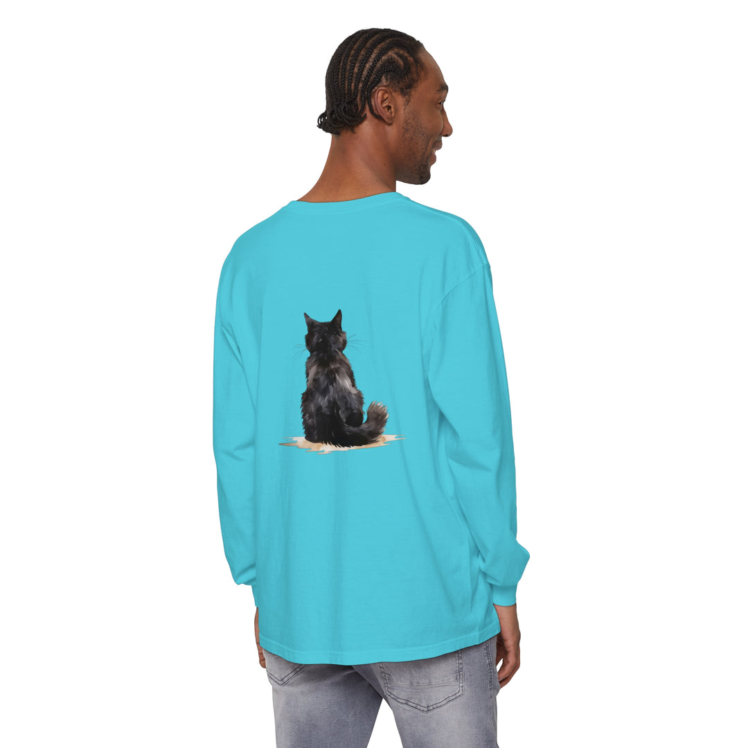 Black Cat Watercolor Unisex Long Sleeve T-Shirt - Comfortable, stylish, and versatile