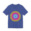 Vibrant Mandala Tee featuring a colorful and intricate design, perfect for adding a pop of color to your wardrobe