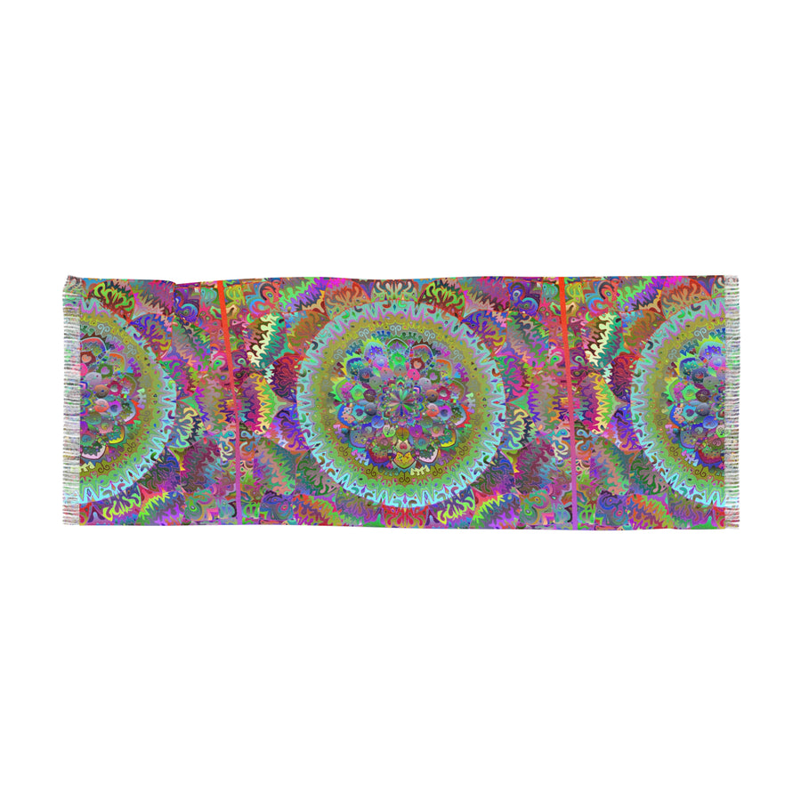 Mandala Multicolor Light Scarf — Intricate Hues, Boho Wrap