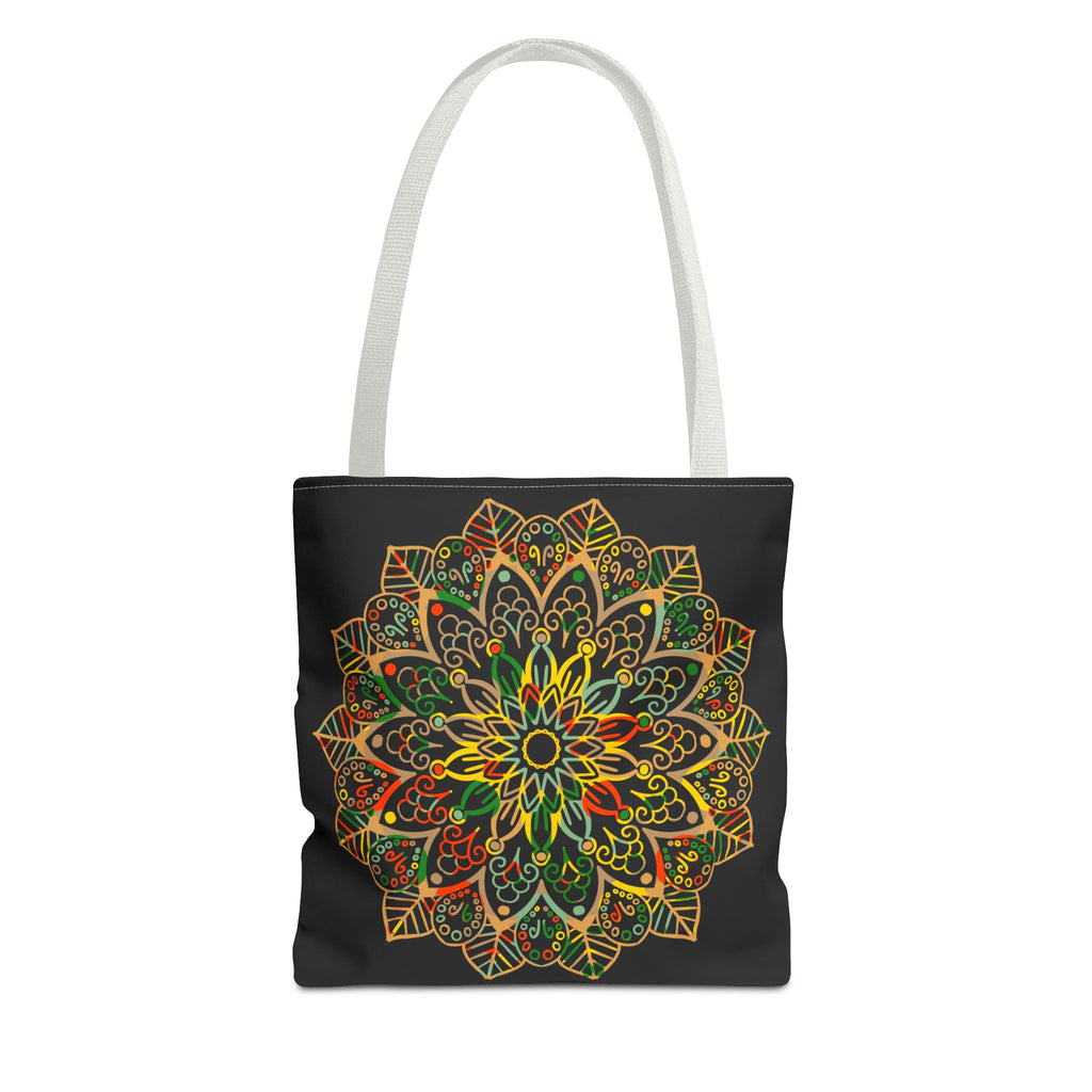 Colorful hand-drawn Mandala Art Tote Bag with all-over print design