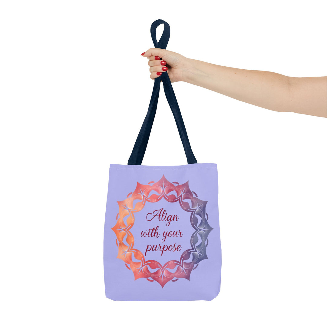 Colorful orange and purple Mandala Tote Bag, perfect for everyday use