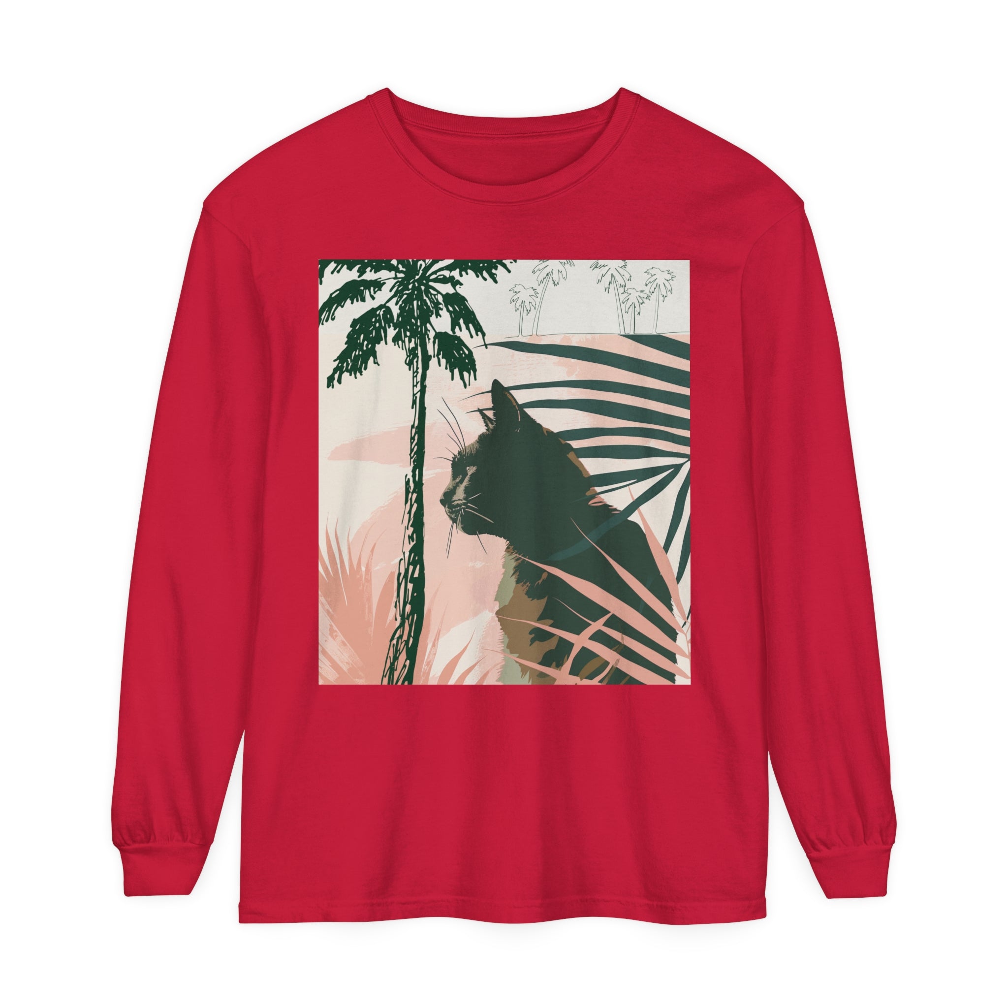 Black Cat Jungle Long Sleeve T-Shirt made of soft and breathable fabric alt text 6