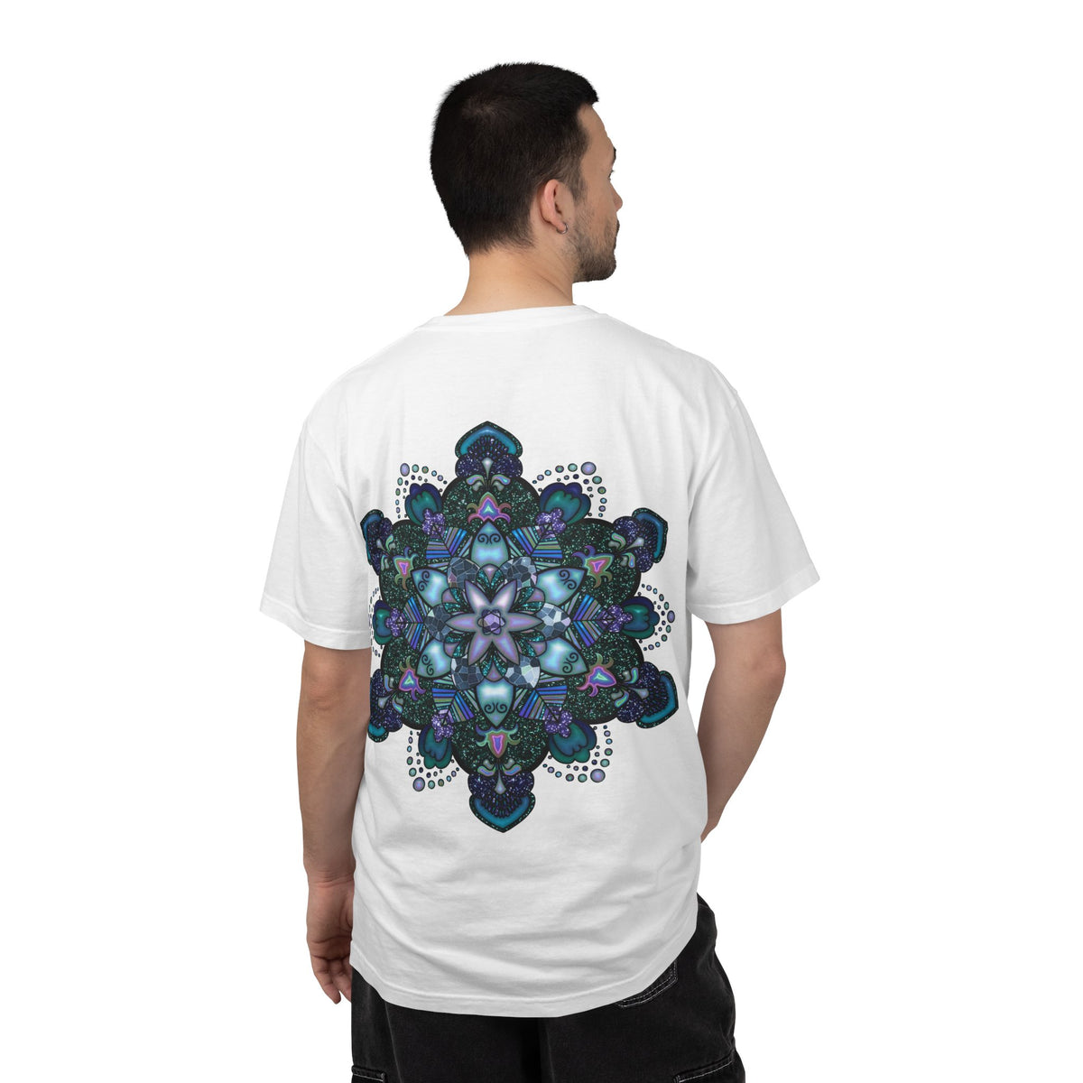 Mandala T-Shirt – Blue Purple Boho Geometric Floral Design