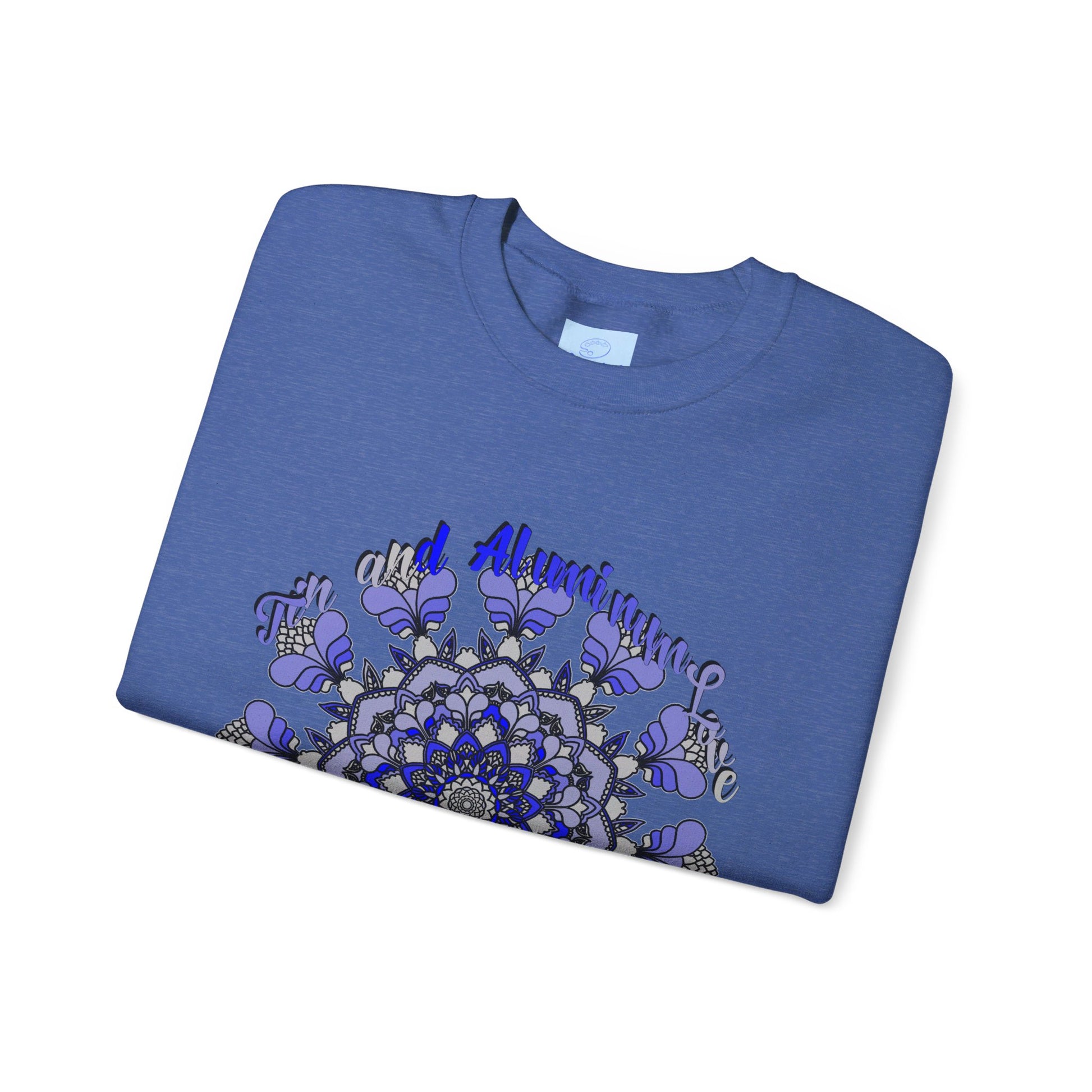 10th Anniversary Tin and Aluminum Love unisex sweatshirt, featuring unique design and comfortable fit for men and women