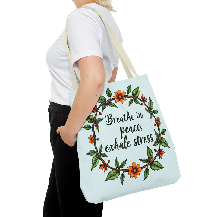 A beautiful, handcrafted Flower Crown Tote Bag - Serene Style, perfect for a bohemian summer look