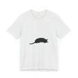 A black cat mystery t-shirt featuring a spooky and cool design
