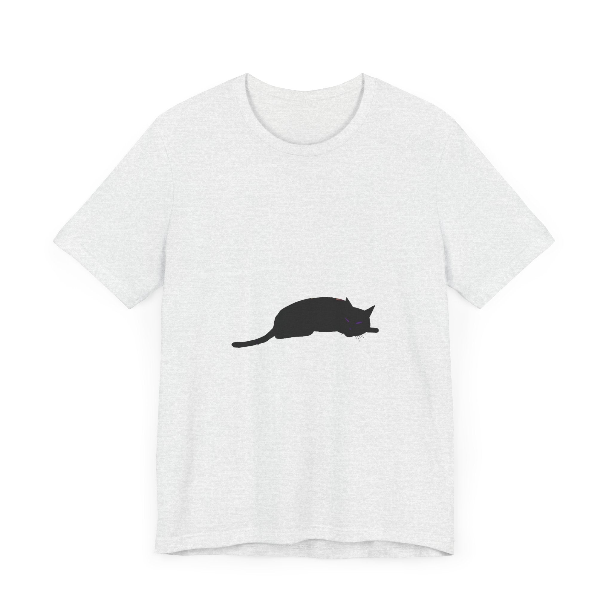 A black cat mystery t-shirt featuring a spooky and cool design