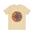 Colorful Mandala Tee with Intricate Flower and Leaf Design