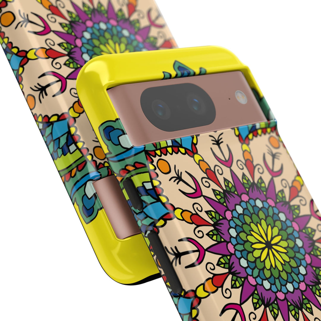 Intricate Floral Yellow Phone Case for Bold Protection and Style